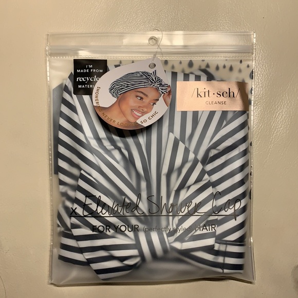 Recycled Polyester Luxe Shower Cap - Stripe - Picture 3 of 4
